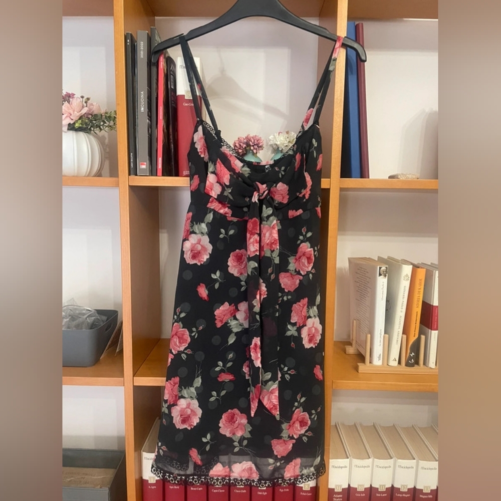 Floral Black and Pink Dress